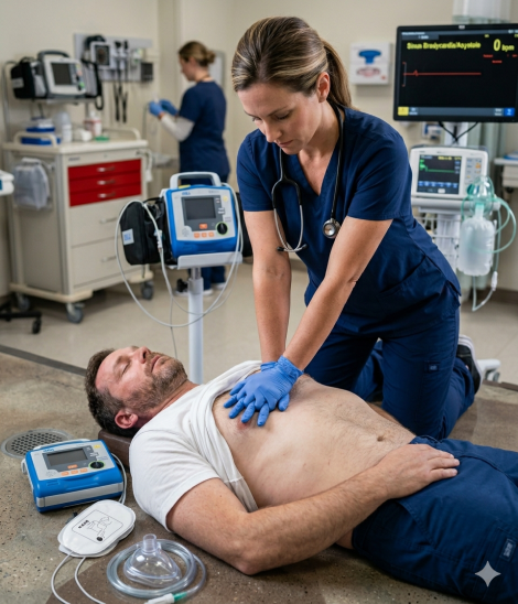 Provider performing BLS