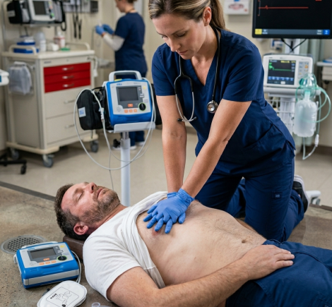 Provider performing BLS